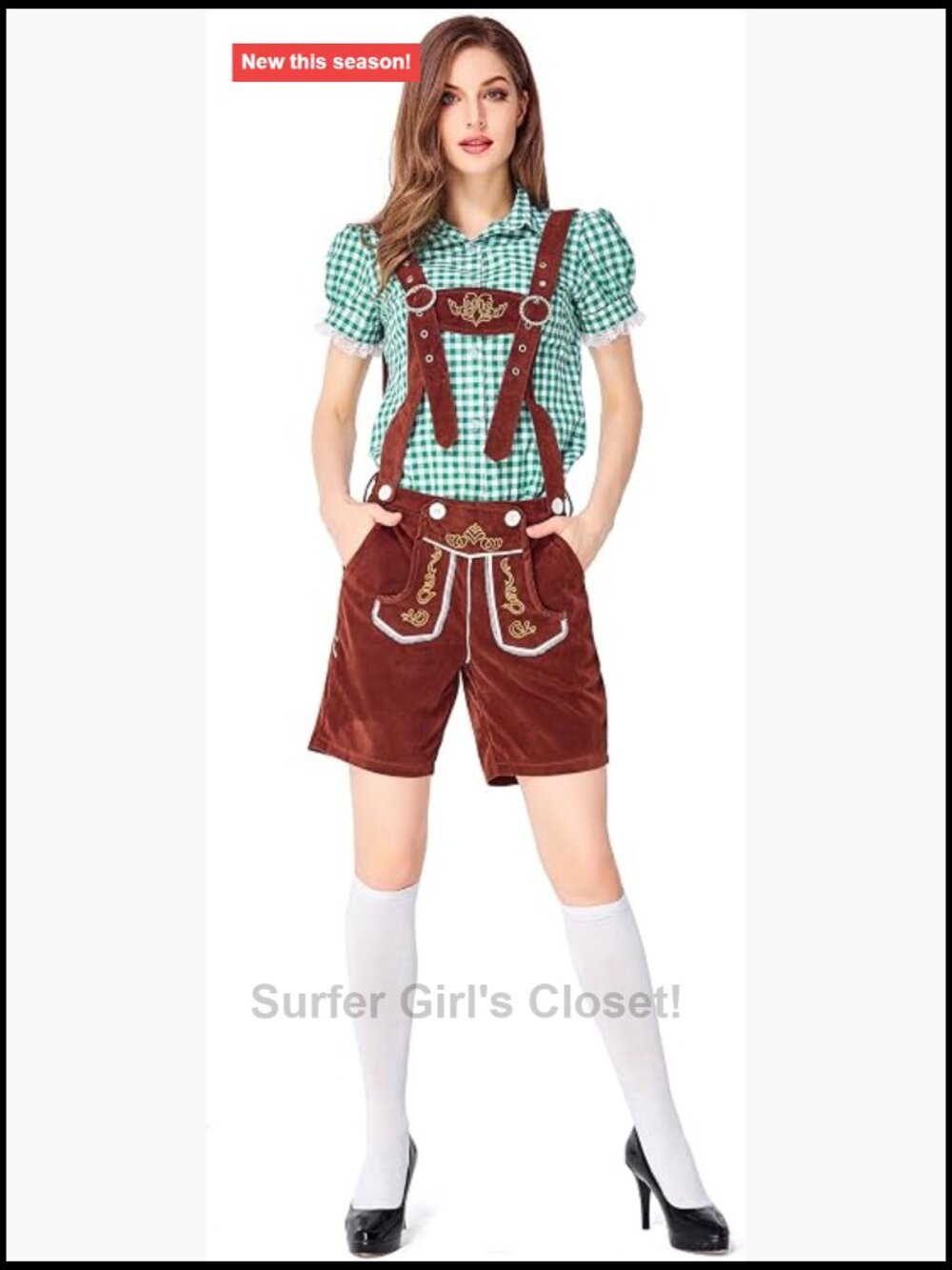 Womens Oktoberfest Lederhosen Costume Bavarian German Festival Outfit
